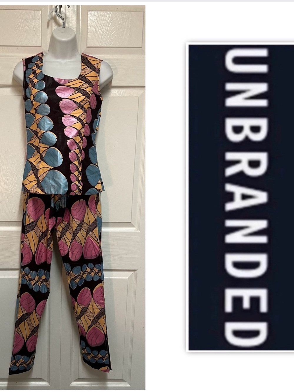 UNBRANDED African Two Piece Wax Print Pants Set